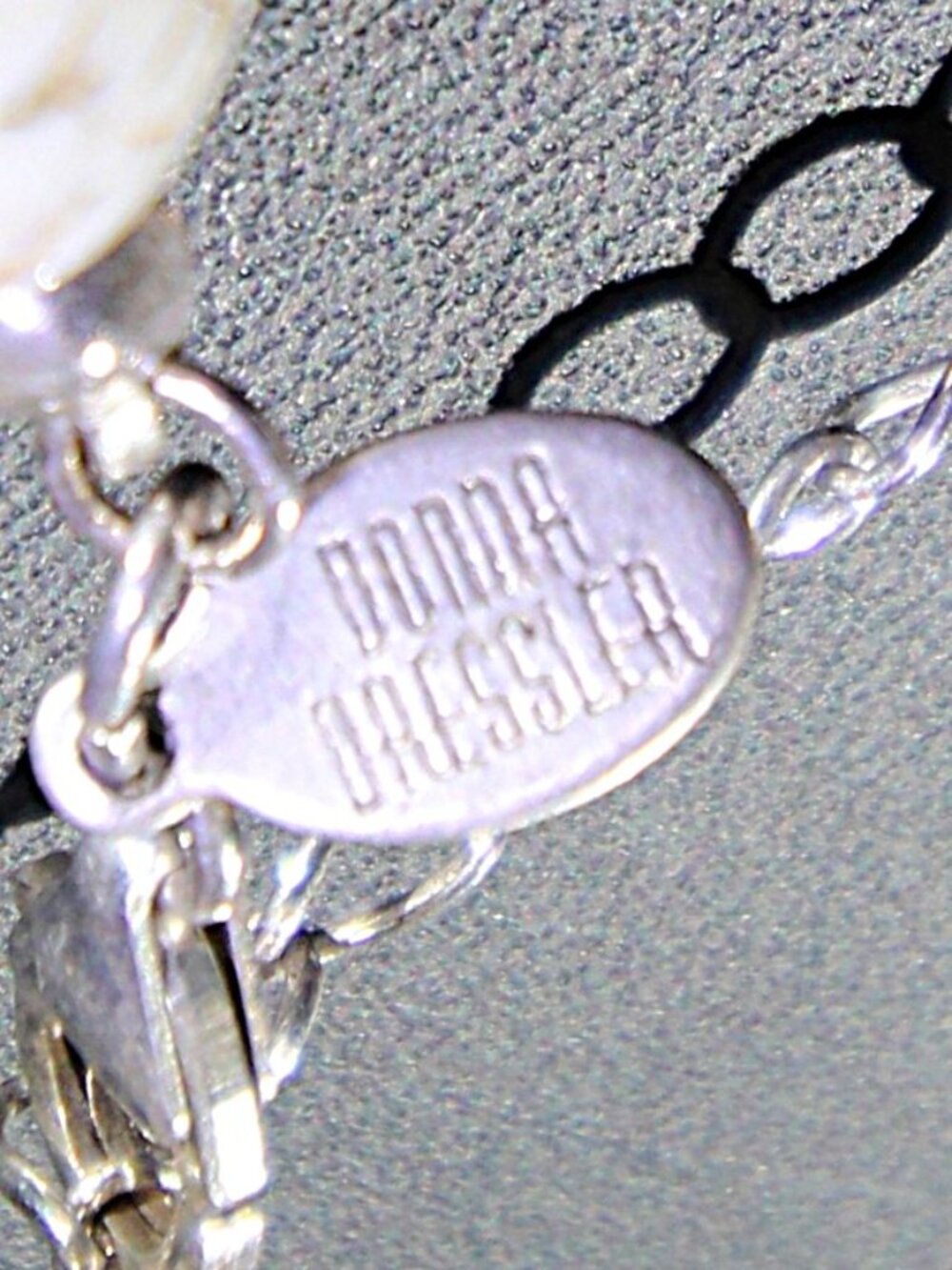 Vintage Donna Dressler Sterling Silver .925 Howlite Necklace - Picture 5 of 10